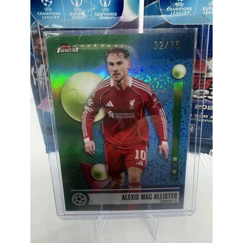 2026 Topps Finest UEFA#144 Alexis Mac Allister, Liverpool FC Green Refractor/75